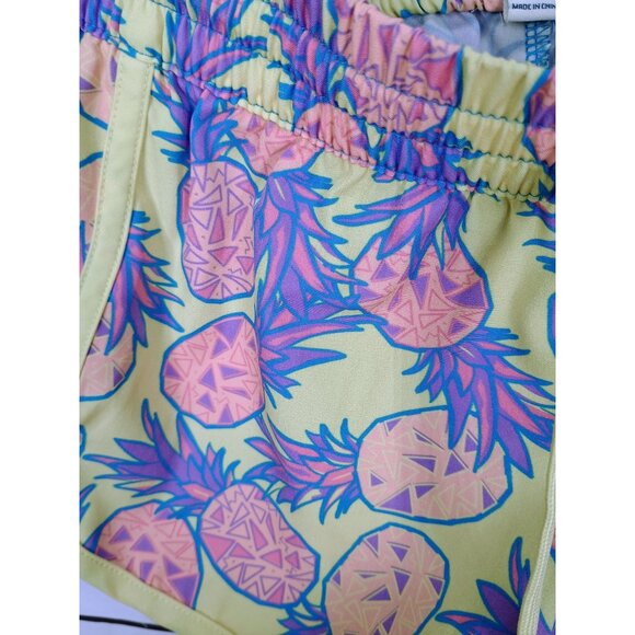 Tipsy Elves Womens XS‎ Pineapple Print Yellow Athletic Shorts With Drawstring - Picture 8 of 8